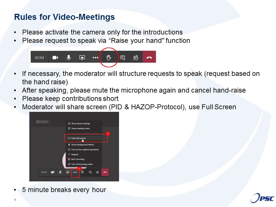 Regeln für Videokonferenzen